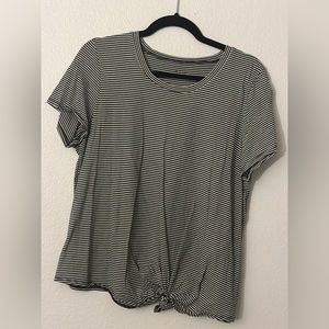 Madewell knot tie striped tshirt.